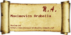 Maximovics Arabella névjegykártya